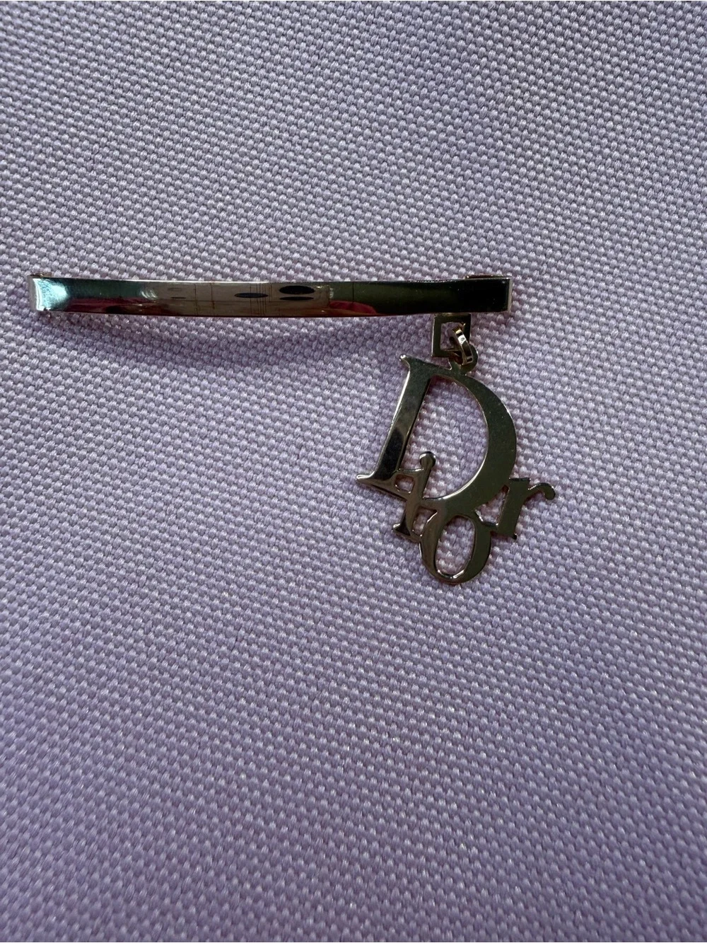 Christian Dior Gold-Tone Dior Logi Charm Hair Barrette